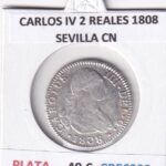 CRE6323 MONEDA ESPAÑA CARLOS IV 2 REALES 1808 SEVILLA CN PLATA
