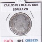 CRE6325 MONEDA ESPAÑA CARLOS IV 2 REALES 1808 SEVILLA CN PLATA