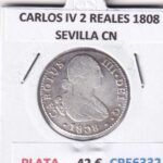 CRE6332 MONEDA ESPAÑA CARLOS IV 2 REALES 1808 SEVILLA CN PLATA