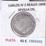 CRE6341 MONEDA ESPAÑA CARLOS IV 2 REALES 1808 SEVILLA CN PLATA