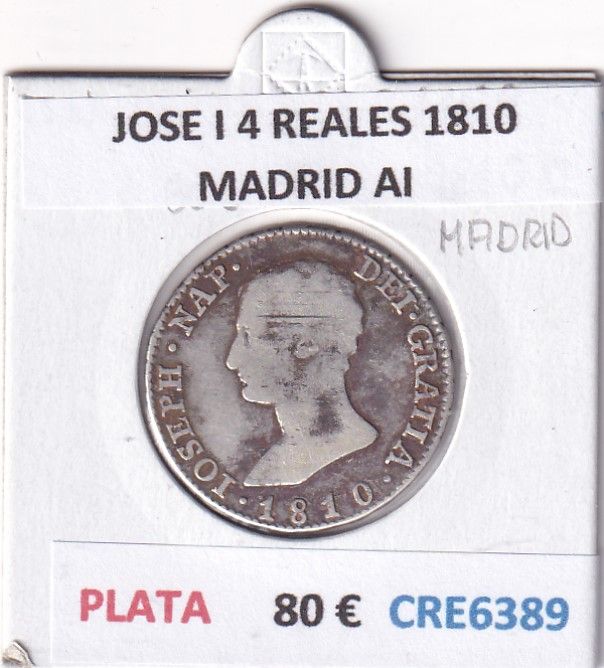 imagen-13-28515.jpg CRE6389 MONEDA ESPAÑA JOSE I 4 REALES 1810 MADRID AI PLATA - Imagen 1