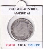 CRE6391 MONEDA ESPAÑA JOSE I 4 REALES 1810 MADRID AI PLATA