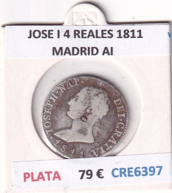 imagen-13-28523.jpg CRE6397BIS MONEDA ESPAÑA JOSE I 4 REALES 1811 MADRID AI PLATA - Imagen 1