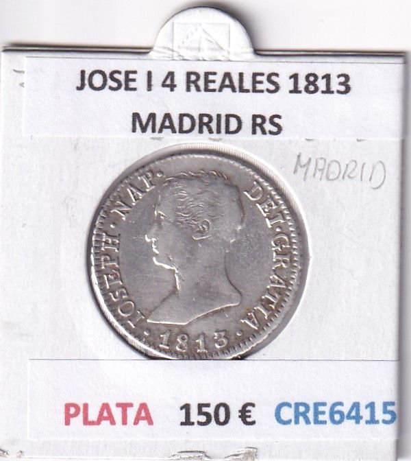 imagen-13-28540.jpg CRE6415 MONEDA ESPAÑA JOSE I 4 REALES 1813 MADRID RS PLATA - Imagen 1