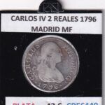 CRE6449 MONEDA ESPAÑA CARLOS IV 2 REALES 1796 MADRID MF PLATA