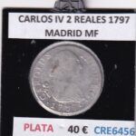 CRE6456 MONEDA ESPAÑA CARLOS IV 2 REALES 1797 MADRID MF PLATA