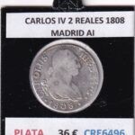 CRE6496 MONEDA ESPAÑA CARLOS IV 2 REALES 1808 MADRID AI PLATA
