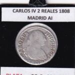 CRE6498 MONEDA ESPAÑA CARLOS IV 2 REALES 1808 MADRID AI PLATA