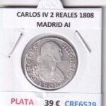 CRE6529 MONEDA ESPAÑA CARLOS IV 2 REALES 1808 MADRID AI PLATA
