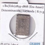 CR3899 MONEDA JAPON 1 BU EDO 1859-1868 (ERA ANSEI) PLATA