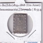 CR3905 MONEDA JAPON 1 BU EDO 1859-1868 (ERA ANSEI) PLATA