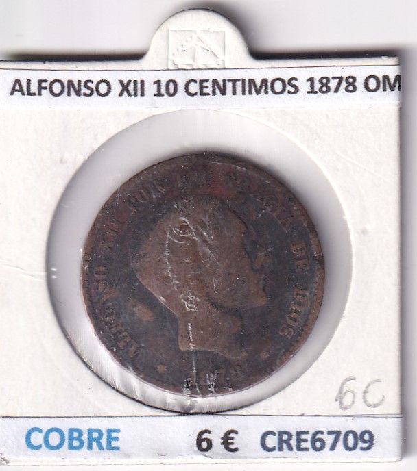imagen-13-29015.jpg CRE6709 MONEDA ESPAÑA ALFONSO XII 10 CENTIMOS 1878 OM COBRE - Imagen 1