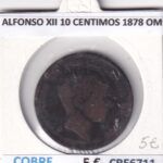 CRE6711 MONEDA ESPAÑA ALFONSO XII 10 CENTIMOS 1878 OM COBRE