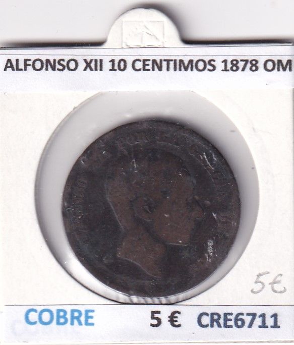 imagen-13-29017.jpg CRE6711 MONEDA ESPAÑA ALFONSO XII 10 CENTIMOS 1878 OM COBRE - Imagen 1