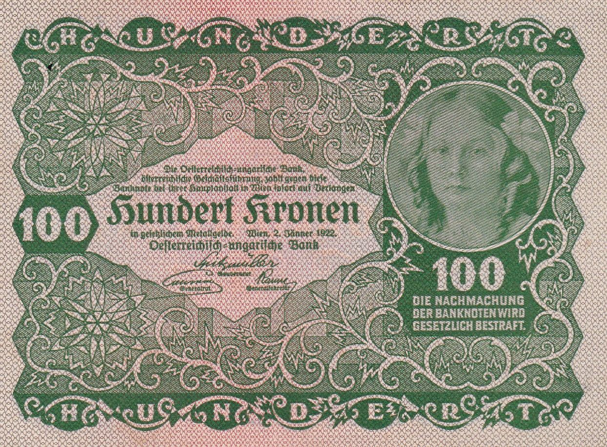 imagen-13-29053.jpg CRBX1560 BILLETE AUSTRIA 100 CORONAS 1922 P-77 SIN CIRCULAR - Imagen 1