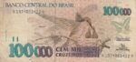 CRBX1583 BILLETE BRASIL 100000 CRUZEIROS BC