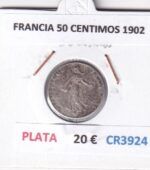 CR3924 MONEDA FRANCIA 50 CENTIMOS 1902 PLATA