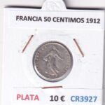 CR3927 MONEDA FRANCIA 50 CENTIMOS 1912 PLATA