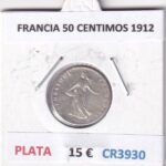 CR3930 MONEDA FRANCIA 50 CENTIMOS 1912 PLATA