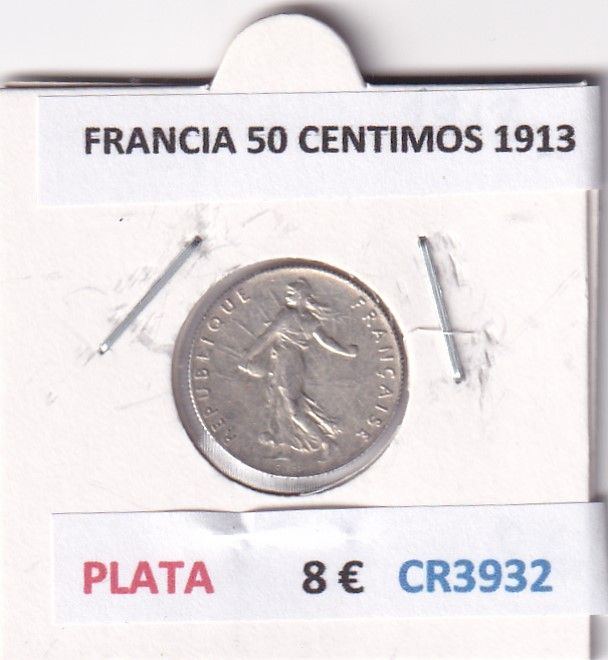 imagen-13-29143.jpg CR3932 MONEDA FRANCIA 50 CENTIMOS 1913 PLATA - Imagen 1