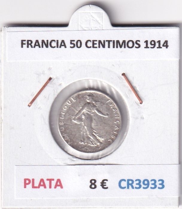 imagen-13-29144.jpg CR3933 MONEDA FRANCIA 50 CENTIMOS 1914 PLATA - Imagen 1