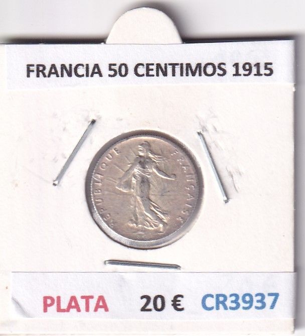 imagen-13-29148.jpg CR3937 MONEDA FRANCIA 50 CENTIMOS 1915 PLATA - Imagen 1
