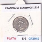 CR3945 MONEDA FRANCIA 50 CENTIMOS 1916 PLATA