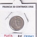 CR3947 MONEDA FRANCIA 50 CENTIMOS 1916 PLATA