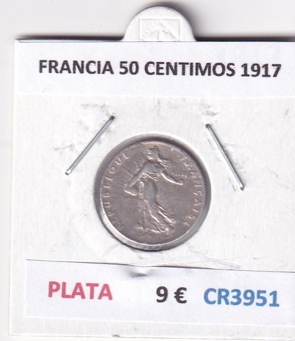 imagen-13-29162.jpg CR3951 MONEDA FRANCIA 50 CENTIMOS 1917 PLATA - Imagen 1