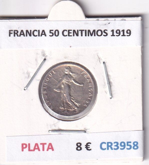 imagen-13-29169.jpg CR3958 MONEDA FRANCIA 50 CENTIMOS 1919 PLATA - Imagen 1