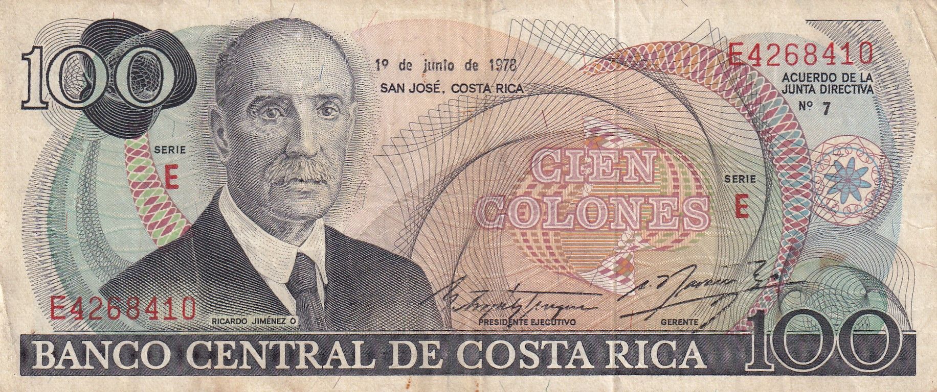 imagen-13-29199.jpg CRBX1613 BILLETE COSTA RICA 100 COLONES 1978 BC - Imagen 1
