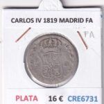 CRE6731 MONEDA ESPAÑA CARLOS IV 1819 MADRID FA PLATA