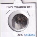 CRE6856 MONEDA ESPAÑA FELIPE IV RESELLOS 1655