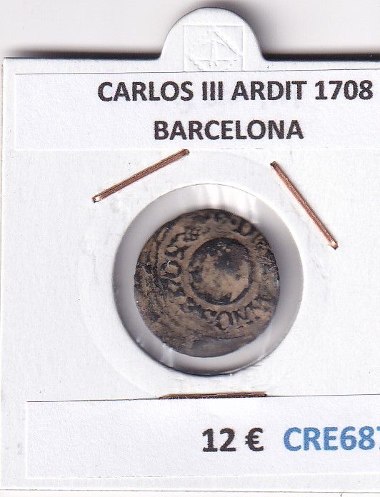 imagen-13-29371.jpg CRE6873 MONEDA ESPAÑA CARLOS III ARDIT 1708 BARCELONA - Imagen 1