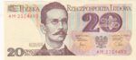 CRBX1660 BILLETE POLONIA 20 ZLOTYCH 1982 SIN CIRCULAR