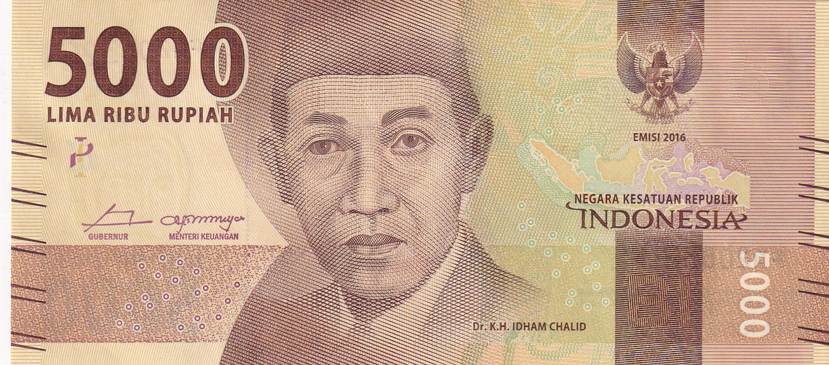 imagen-13-29412.jpg CRBX1664 BILLETE INDONESIA 5000 RUPIAS 2016 P-156 SIN CIRCULAR - Imagen 1