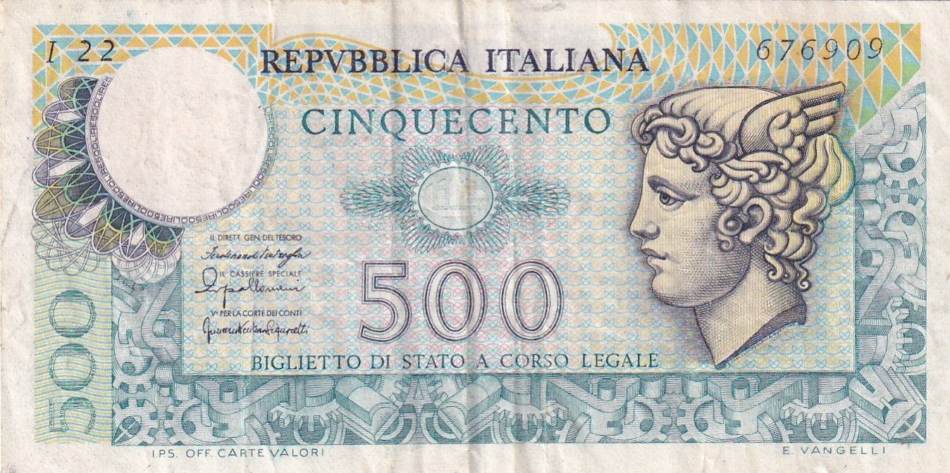 imagen-13-29439.jpg CRBX1691 BILLETE ITALIA 500 LIRAS BC - Imagen 1