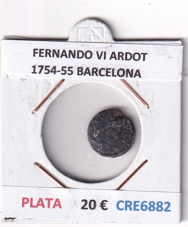 imagen-13-29456.jpg CRE6882 MONEDA ESPAÑA FERNANDO VI ARDIT 1754-55 BARCELONA - Imagen 1