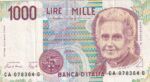 CRBX1697 BILLETE ITALIA 1000 LIRAS MBC