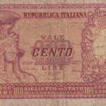 CRBX1706 BILLETE ITALIA 100 LIRAS 1951 USADO