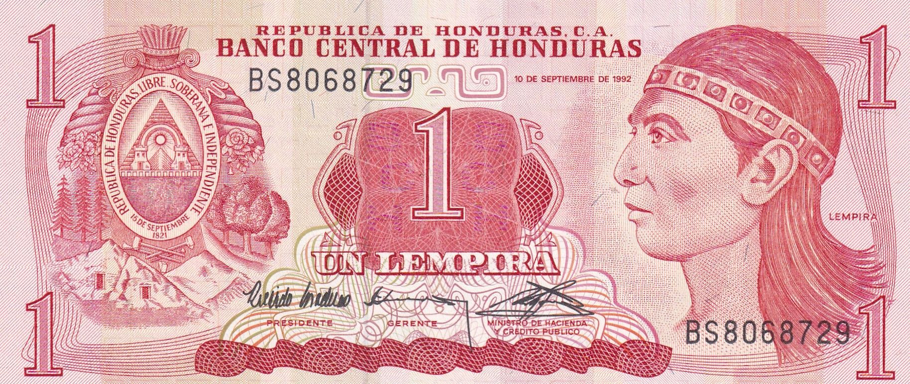 imagen-13-29525.jpg CRBX1749 BILLETE HONDURAS 1 LEMPIRA 1992 SIN CIRCULAR - Imagen 1