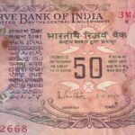 CRBX1776 BILLETE INDIA 50  RUPIAS USADO