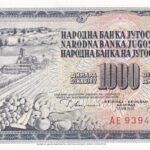 CRBX1789 BILLETE YUGOSLAVIA 1000 DINARA 1978 SIN CIRCULAR