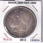 CR3974 MONEDA BRASIL 2000 REIS 1888 PLATA