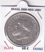 CR3982 MONEDA BRASIL 2000 REIS 1889 PLATA