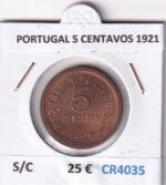 CR4035 MONEDA PORTUGAL 5 CENTAVOS 1921 SIN CIRCULAR