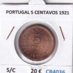 CR4036 MONEDA PORTUGAL 5 CENTAVOS 1921 SIN CIRCULAR