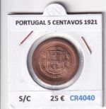 CR4040 MONEDA PORTUGAL 5 CENTAVOS 1921 SIN CIRCULAR