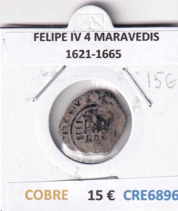 imagen-13-29651.jpg CRE6896 MONEDA ESPAÑA FELIPE IV 4 MARAVEDIS 1621-1665 - Imagen 1
