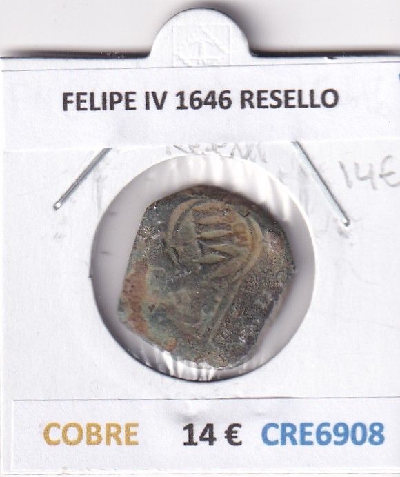 imagen-13-29663.jpg CRE6908 MONEDA ESPAÑA FELIPE IV 1646 RESELLO - Imagen 1